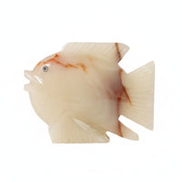 Koi Fish Sculpture Jademineral-Like Fish Figurine Freestanding Sculptures for Living Room