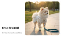 Breathable Small Dog Summer Dress Leash Attachable Floral Pet Dress Anti-Shedding for Young Dogs, Outdoor, Walks