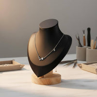 Necklace Display Bust Photography Prop Wooden Base Jewelry Bust Portrait Neck Display Stand Elegant Design Locket Chain Stand