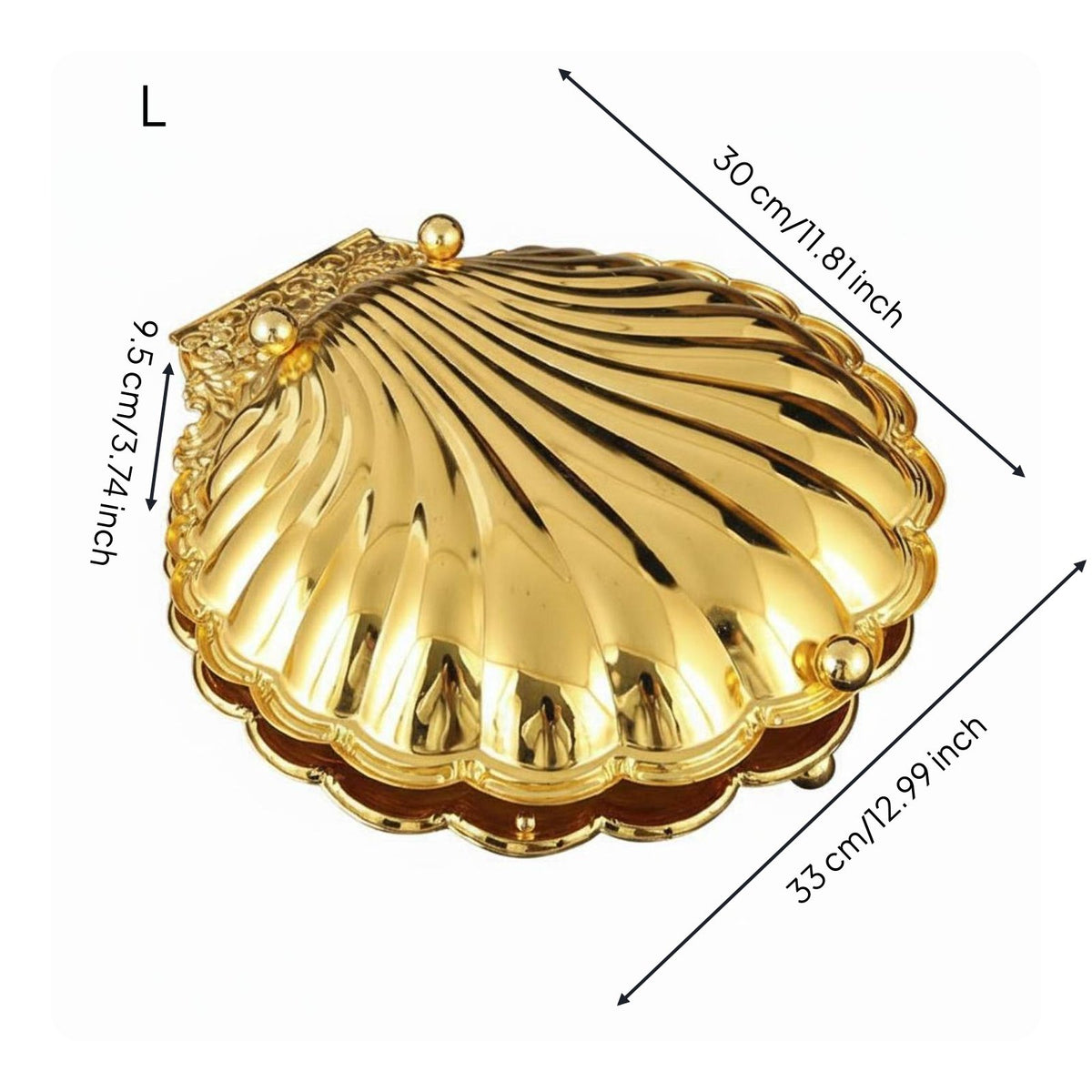 Golden Shell Candy Box Luxury Design Decorative Seashell Container for Entryway