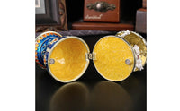 Display Jewelry Box Rhinestone Decorated Hand Painted Enamel Trinket Box Gift Idea Decorative Item for Desktop, Dressing Table, Vanity