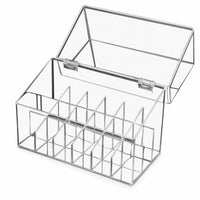 18 Compartment Cosmetic Organizer Dustproof Lipstick Organizer with Dust Cover Desktop Lipstick Holder with Dust Cover for Washroom Counter