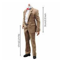 1:6 Scale Doll Suit Bow Tie Action Figure Clothing Set Dark Belt Toy Apparel