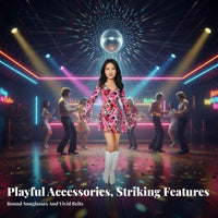 Hippie Bell-Bottom Set Groovy Patterns 70s Outfit Psychedelic Print for Teens