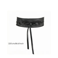 Faux Leather Wrap Belt Pebbled Wide Tie Waist Belt Soft