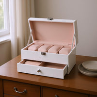 Double-Layer Watch Box Pull-out Drawer Watch and Jewelry Box Padded Slots
