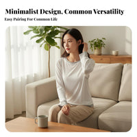 Multicolor Patchwork T-Shirt, Thin Seasonal Round Neck, Fake Two-Piece Long Sleeve Top, Relaxed Pullover for Women