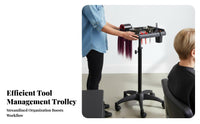 Multi-Purpose Hairstylist Tray on Wheels Spacious Storage Adjustable Hairdressing Tool Stand Easy to Clean Salon Trolley Anti-Rust for Hairstylists, Hair Stylists, Cosmetologists, Barber Shop, Cosmetology School