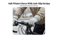 Windproof Touchscreen Gloves Water-Resistant women's Fleece Lined Gloves Winter Apparel Non-Slip Grip Elastic Cuff for Cyclists