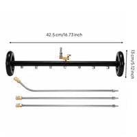 2-in-1 Undercarriage Cleaner Water Broom 360° Rotatable Wheels for Deck, Patio