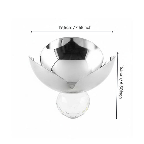 Crystal Base Fruit Bowl Polished Finish House Decoration Multi-Functional