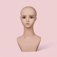 Mannequin Head with Shoulders PVC Material Shoulder Mannequin Head Ear Holes for Salon Owners