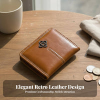 Vintage Fashion women's Short Wallet Snap Closure women's Bifold Wallet Slim Design for Students, Travelers, Daily Use, Travel, Shopping
