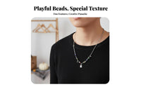 Specter Pendant Mixeddesign Chain Halloween Themed Short Beaded Necklace