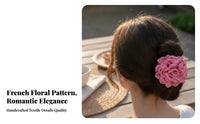 Floral Flower Hair Grip French Design Floral Hair Grip Large Flower Jaw Grip Elegant Design Statement Piece for Women
