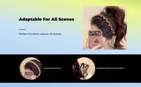 Crystal Wave Headband, Plush, Thin, Comfortable