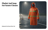 Reflective Safety Raincoat With Hood High Visibility Rain Coat Heavy Duty