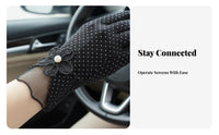 Protection Gloves Breathable Lace Trim Sun Gloves Elegant Design Stretchable for Outdoor Aficionados, Cycling, Outdoors