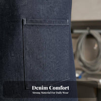 Sturdy Long Sleeve Reversible Wear Smock Oil-Proof for All Genders Denim Work Gown Stain-Resistant for Welders, Mechanics, Workshop, Factory