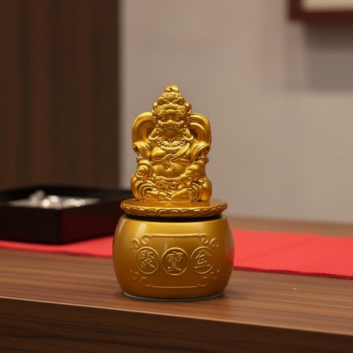 God of Wealth Statue Alloy Cai Shen Statue for Shopkeepers, Business Owners, Shop Opening, Office, Front Desk