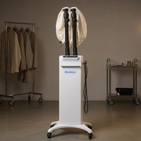 Floor Standing Hair Steamer Drain Reservoir Hooded Hair Steamer Salon Equipment 500 W Rolling Wheels