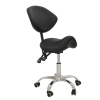 Height-Adjustable Saddle Chair Contoured Rolling Saddle Chair Padded Seat Seating Furniture