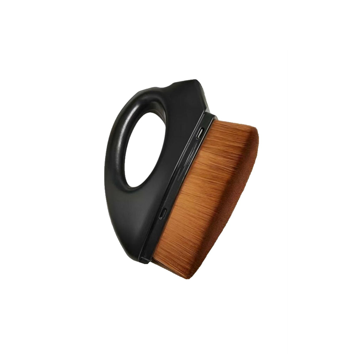 Portable Iron Shape Foundation Brush, Mini Soft Bristles, Dense Fiber, Polishing & Cleaning Tool for Makeup, Walnut, Bodhi