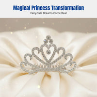 Kids Princess Hair Comb, Crystal Tiara Hairpin, Girls Festive Gathering Headwear, Handmade