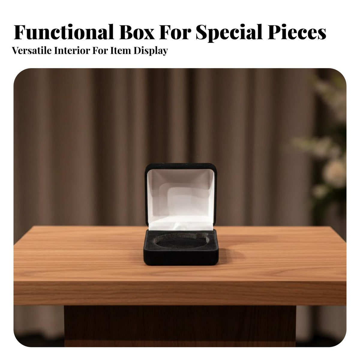 Plush Coin Box Versatile Hinged Pin Display Case Black Plush Gift Box Elegant Design Flocked Commemorative Coin Holder
