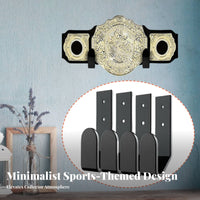 4 Pieces Championship Belt Wall Mount Aluminum Alloy Horizontal Belt Storage Racks Easy Installation for Collectors, Athletes, Game Room, Gym