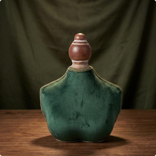 Vintage-Style Jewelry Bust Handmade Velvet Necklace Display Stand