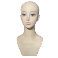 Female Mannequin Head with Shoulder Realistic Hairpiece Head Sturdy Beauty Display
