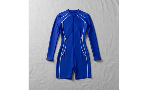 Quick Dry Long Sleeve Boyleg Swimsuit Sun Protection Long Sleeve Rash Guard Four-Way Stretch Full Coverage Bathing Suit Skin-Friendly Material for Surfers, Surfing, Diving, Water Sports, Swimming Pool