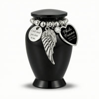 Keepsake Urn with Photo Pendant Personalized Ash Holder Polished for Office Desk