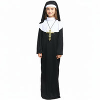 Girls Religious Habit Complete Set Girl's Catholic Sister Robe Long-Sleeved