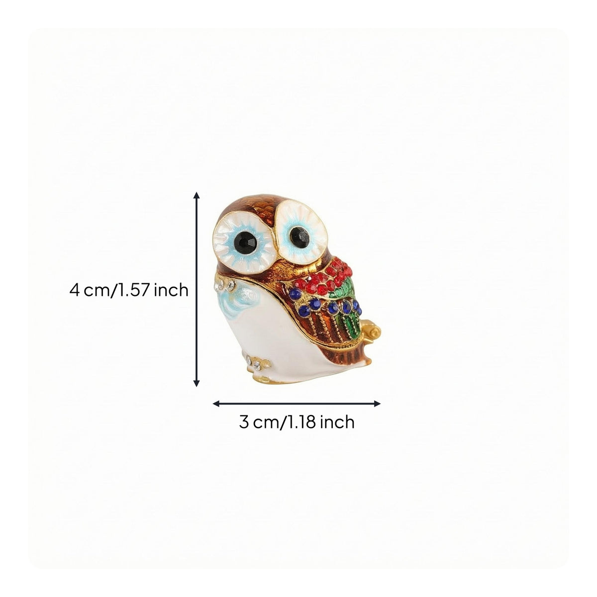 Desktop Owl Ornament Tabletop Display Owl Figurine Rhinestone Accent