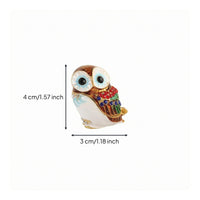 Desktop Owl Ornament Tabletop Display Owl Figurine Rhinestone Accent