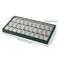3 Pieces Olive Watch Organizer Tray Scuff Resistant Watch Display Tray