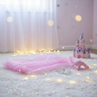 ice crystal Print translucent Mantle Floor-Length Train Cloak Lightweight for Girls