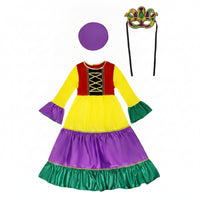 Carnival Cosplay Dress Multicolor Children's Wear Wide Skirt