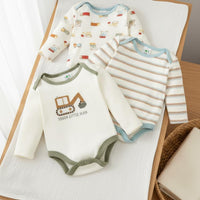3 Pieces 22 Inch Doll Clothes Everyday Use Printed Newborn Crawler Comfortable