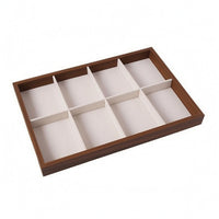 Rectangular Jewelry Display Tray Shallow Walnut Jewelry Tray Elegant Design