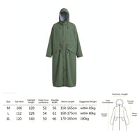 Waist Drawstring Raincoat Lightweight Long Hooded Raincoat Windproof for Men