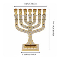 7 Branch Menorah Alloy Cast Jewish Menorah Metal for Holiday Celebration, Jews