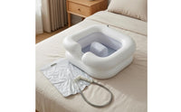 Inflatable Shampoo Basin Rectangular Bedside Shampoo Basin Comfortable Neck Support Portable Hair Washing Sink