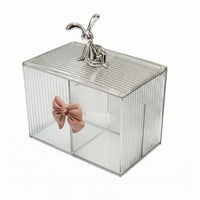 Swab Storage Box Easy to Clean Transparent Pad Holder Water-Resistant Swab Storage container for Vanity