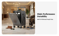 USB Charging Port Front-Accessing Carry-on Suitcase Built-in Cup Holder Hardshell Carry-on with Front Pocket Airline Approved Trolley Case 360° Wheels for Business Travelers, Frequent Flyers, Vacatisingle-Touchrs, Airports, Weekend Break Getaways
