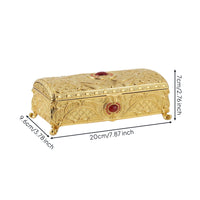 Jewelry Box with Hinged Lid Embossed Jewelry Box with Feet Rectangular for Desk
