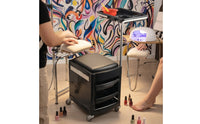 Manicure Trolley Stool Mobile Pedicure Cart with Seat Padded for Beauticians