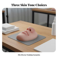 Soft & Flexible Silicone Nose Mouth Model Reusable Lip Tattoo Practice Skin Easy to Clean for Beginners, Students, Display